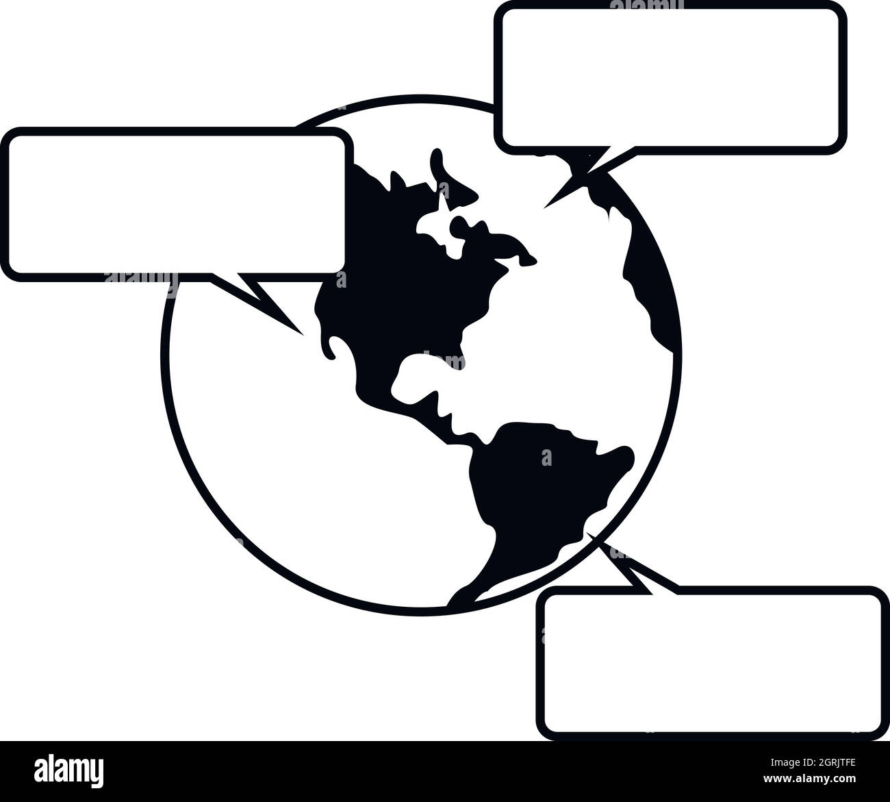 Globus und leere Rede Bläschen Symbol Stock Vektor Globus und leere Rede Bläschen Symbol Stock Vektor