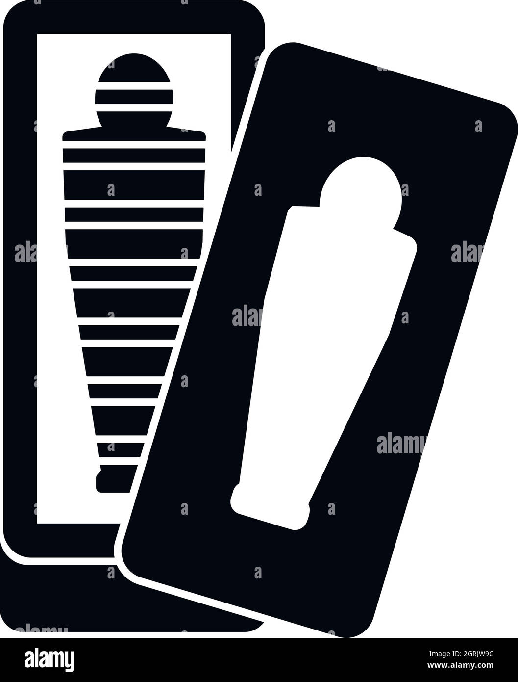 Mumie im Sarkophag Symbol, einfachen Stil Stock Vektor