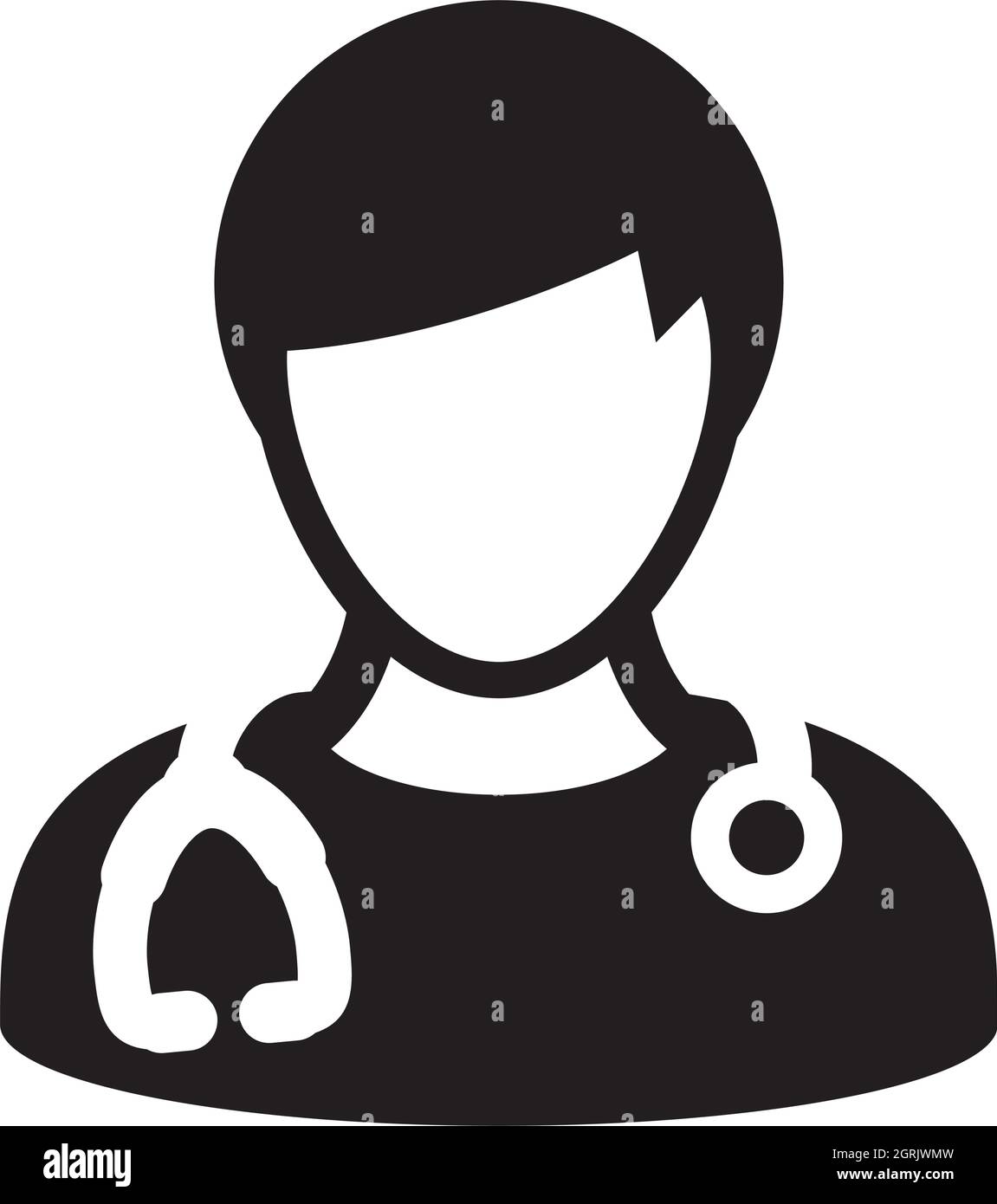 Doktor Icon Vektor männliche Person Profil Avatar mit Stethoskop für Medizinische Beratung in Glyphe Piktogramm Illustration Stock Vektor