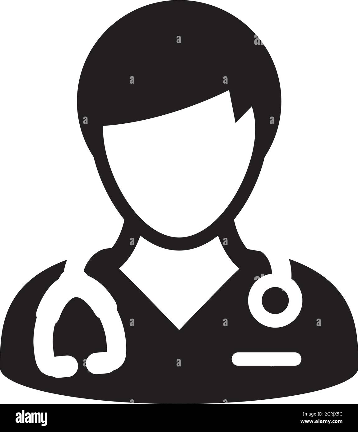 Doktor Icon Vektor männliche Person Profil Avatar mit Stethoskop für Medizinische Beratung in Glyphe Piktogramm Illustration Stock Vektor