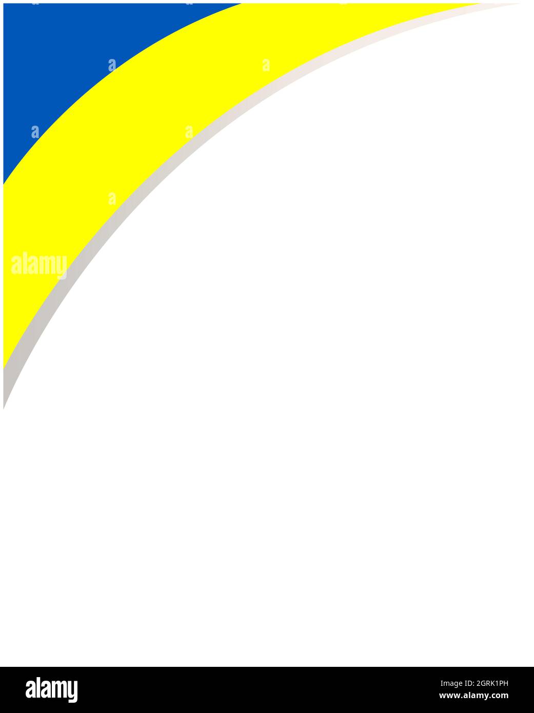 Ukrainische Flagge Welle Ecke Rahmen Rahmen Design-Vorlage mit einem leeren Raum für Text. Stock Vektor