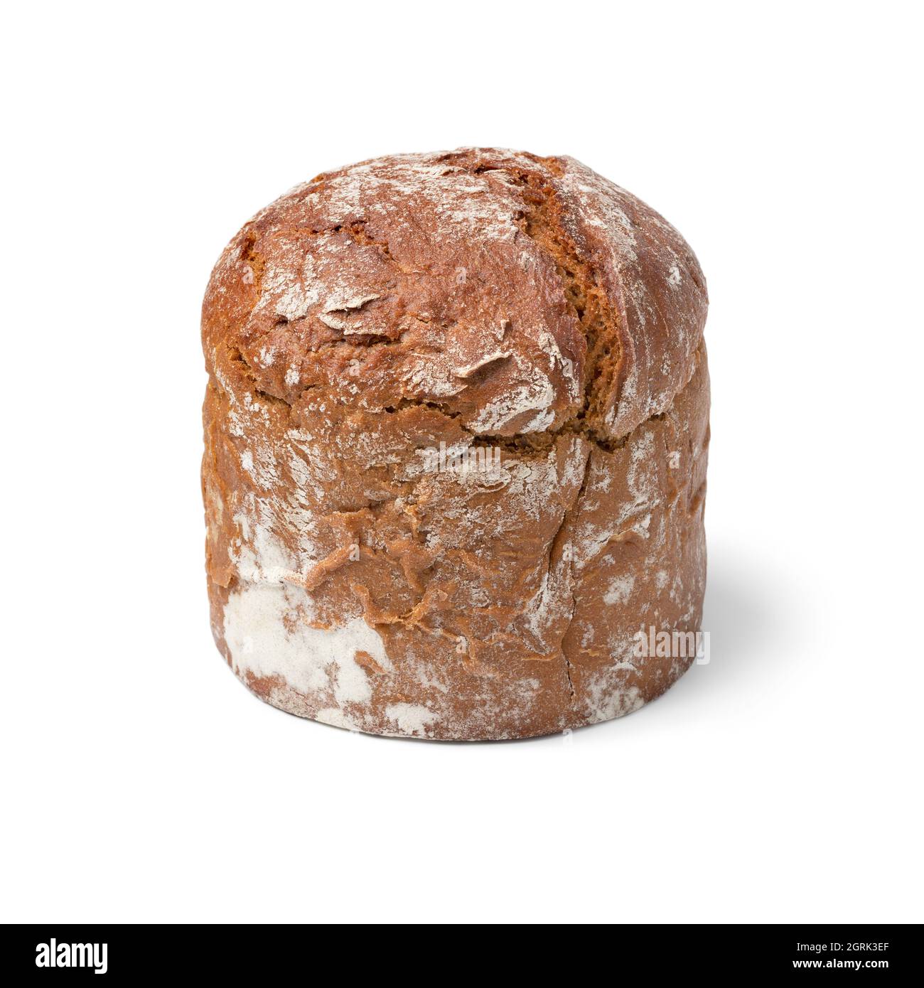 Frisch gebackenes Bayerisches wiesn brot Nahaufnahme isoliert auf weißem Hintergrund Stockfoto