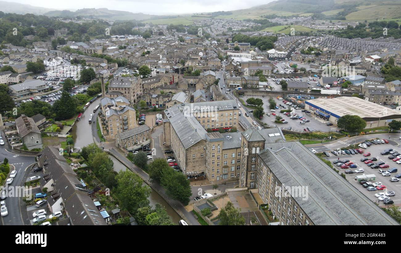 Skipton Town Center North Yorkshire, England Aerial Stockfoto