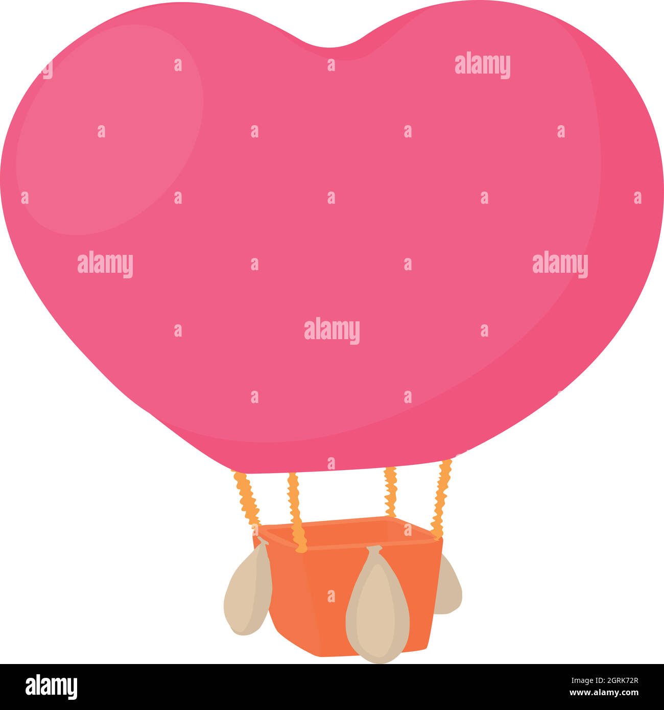 Heißluftballon in Form eines Herz-Symbol, Cartoon-Stil Stock Vektor