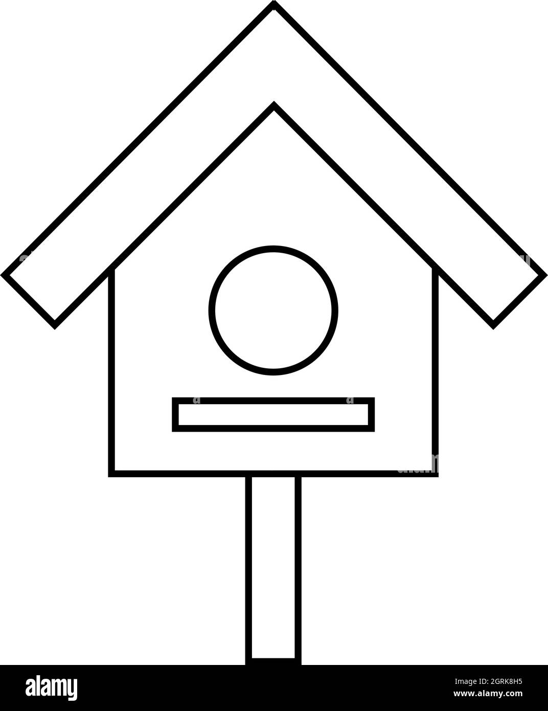 Vogel-Haus-Symbol, Umriss-Stil Stock Vektor