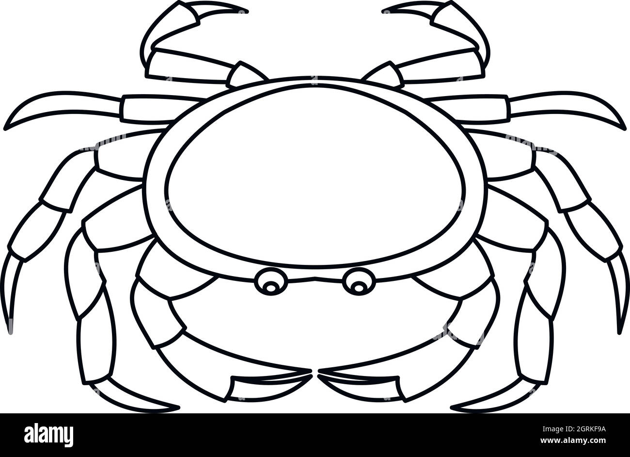 Krabben Sie-Meer Tier Symbol, Umriss-Stil Stock Vektor