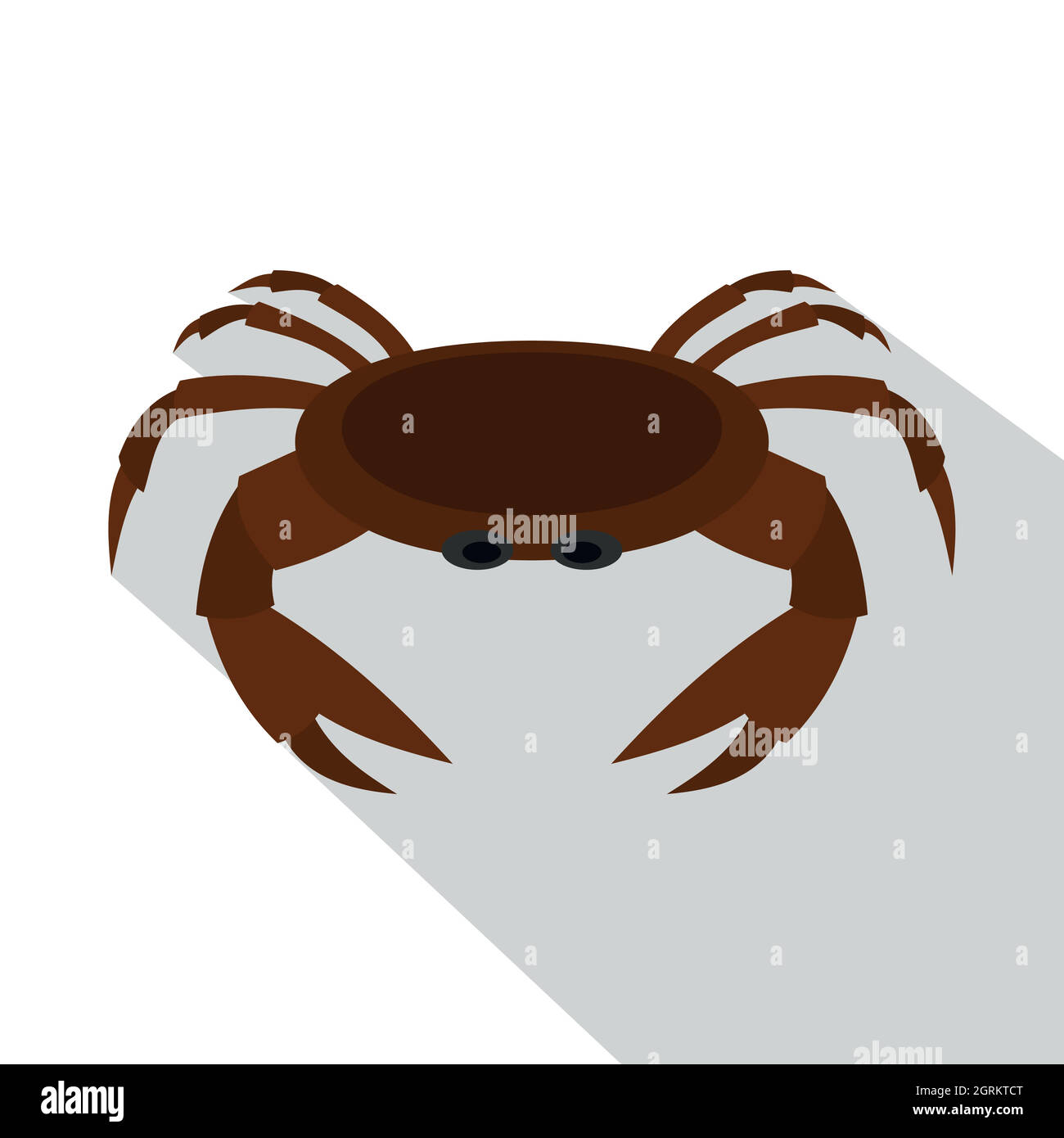 Essbare braune Krabbe Symbol, flachen Stil Stock Vektor
