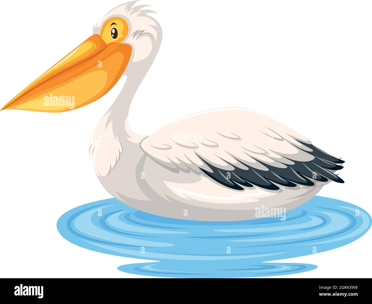 Pelikan sitzt auf dem Wasser Stock Vektor