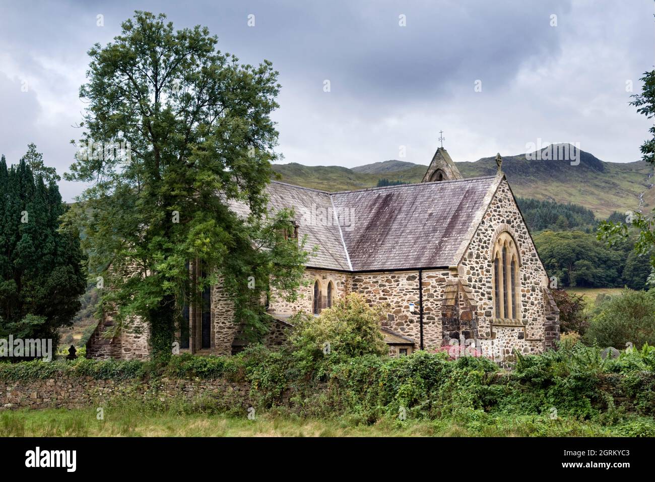 St Mary's Church in Beddgelert in Snowdon, Wales, Großbritannien Stockfoto