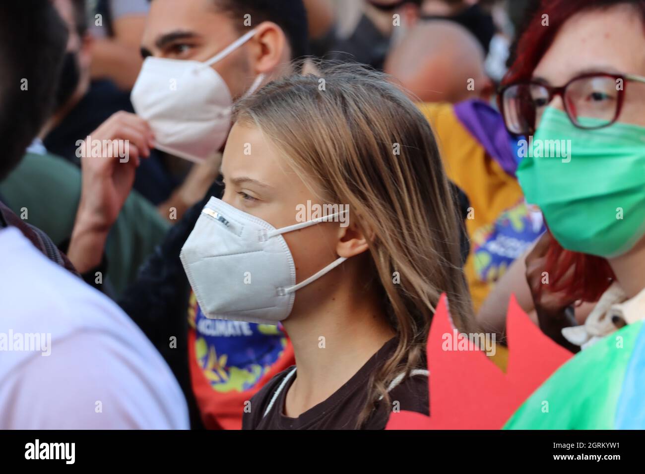 Globaler Klimastreik während des Pre-Cop26-Gipfels in Mailand Stockfoto