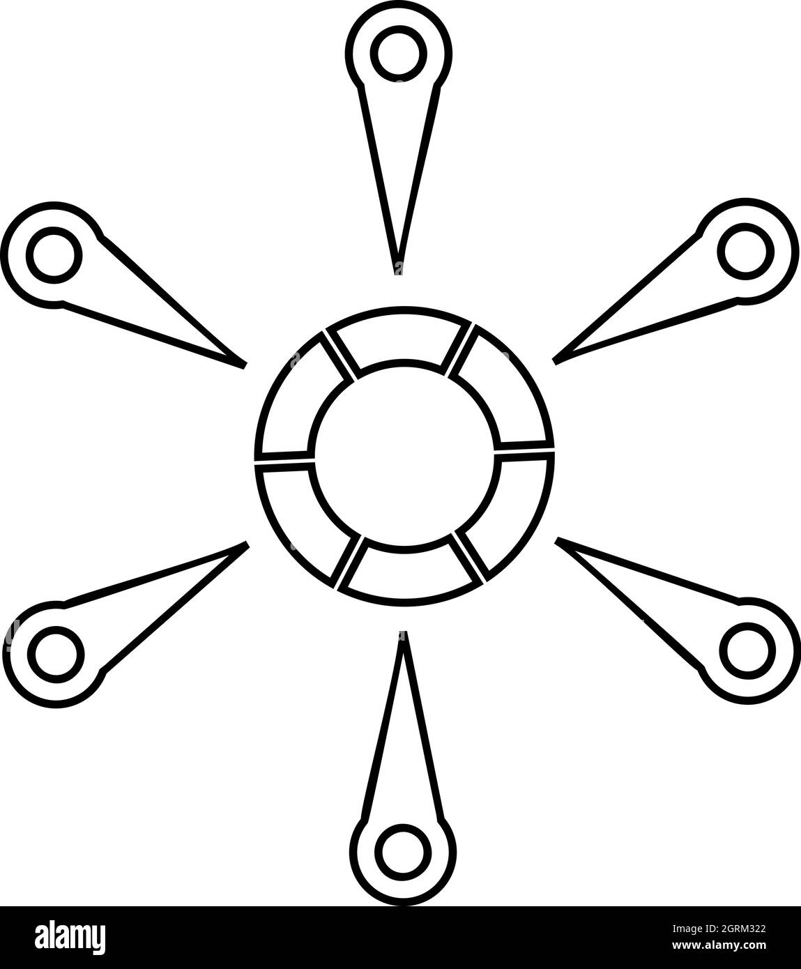 Symbol "Informationen Daten", Umriss-Stil Stock Vektor