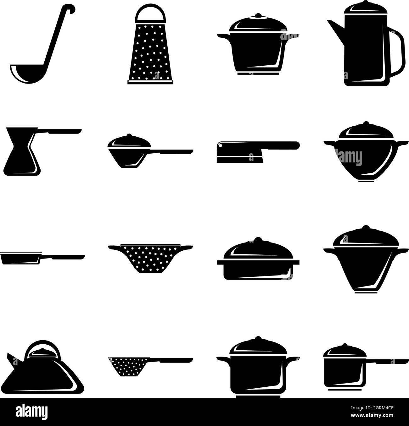 Geschirr Icons Set, einfachen Stil Stock Vektor