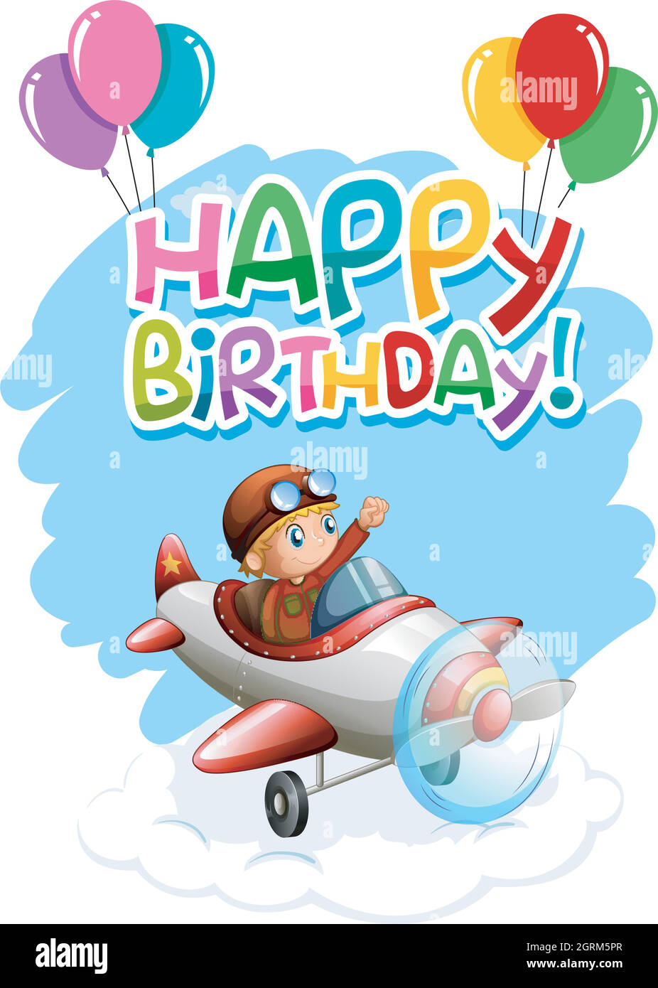Alles gute zum Geburtstag Junge im Flugzeug Karte
