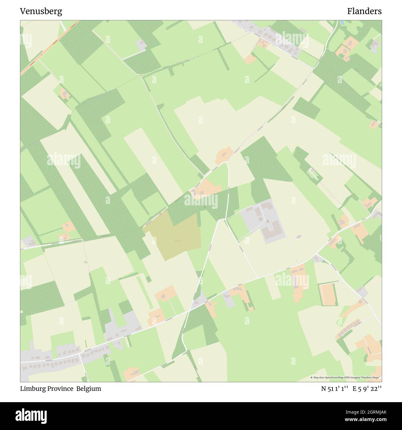 Venusberg, Provinz Limburg, Belgien, Flandern, N 51 1' 1''', E 5 9' 22'', map, Timeless Map veröffentlicht im Jahr 2021. Reisende, Entdecker und Abenteurer wie Florence Nightingale, David Livingstone, Ernest Shackleton, Lewis and Clark und Sherlock Holmes haben sich bei der Planung von Reisen zu den entlegensten Ecken der Welt auf Karten verlassen.Timeless Maps kartiert die meisten Orte auf der Welt und zeigt die Verwirklichung großer Träume Stockfoto