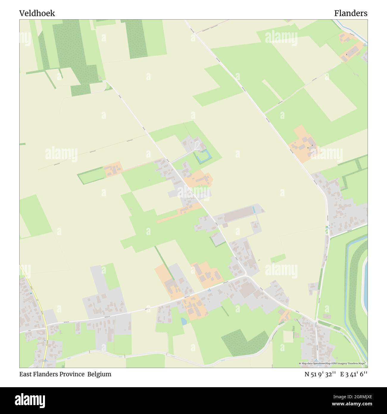 Veldhoek, Provinz Ostflandern, Belgien, Flandern, N 51 9' 32'', E 3 41' 6'', map, Timeless Map veröffentlicht im Jahr 2021. Reisende, Entdecker und Abenteurer wie Florence Nightingale, David Livingstone, Ernest Shackleton, Lewis and Clark und Sherlock Holmes haben sich bei der Planung von Reisen zu den entlegensten Ecken der Welt auf Karten verlassen.Timeless Maps kartiert die meisten Orte auf der Welt und zeigt die Verwirklichung großer Träume Stockfoto