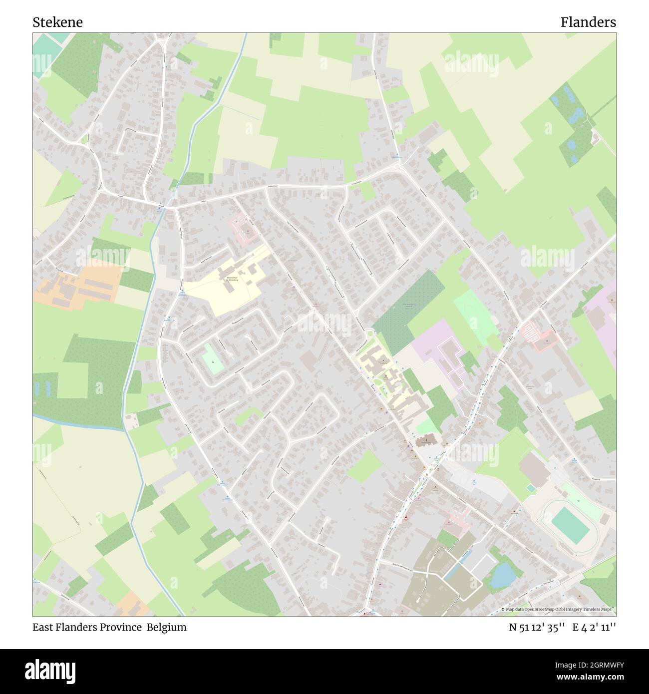 Stekene, Provinz Ostflandern, Belgien, Flandern, N 51 12' 35'', E 4 2' 11'', map, Timeless Map veröffentlicht im Jahr 2021. Reisende, Entdecker und Abenteurer wie Florence Nightingale, David Livingstone, Ernest Shackleton, Lewis and Clark und Sherlock Holmes haben sich bei der Planung von Reisen zu den entlegensten Ecken der Welt auf Karten verlassen.Timeless Maps kartiert die meisten Orte auf der Welt und zeigt die Verwirklichung großer Träume Stockfoto