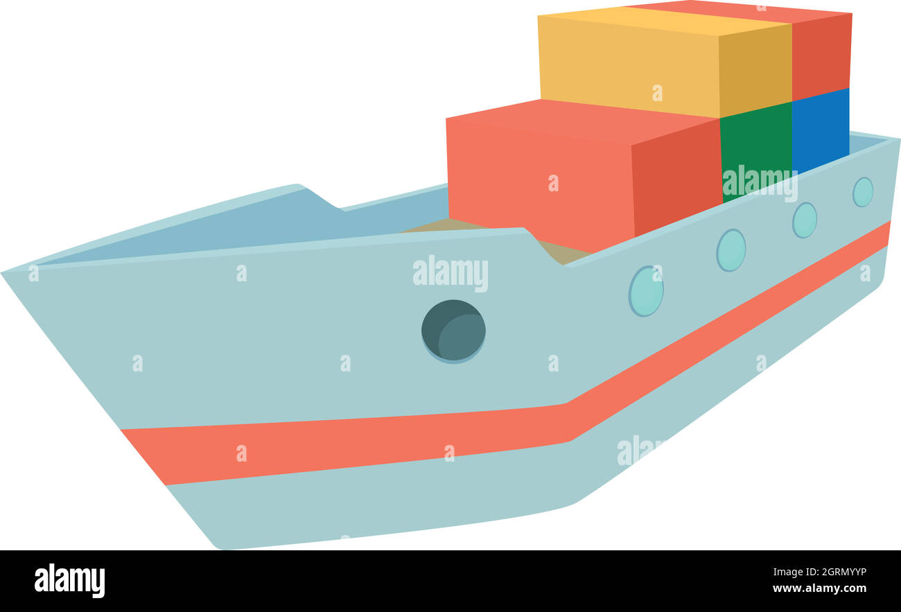 Schiff-Symbol, Cartoon-Stil Stock Vektor