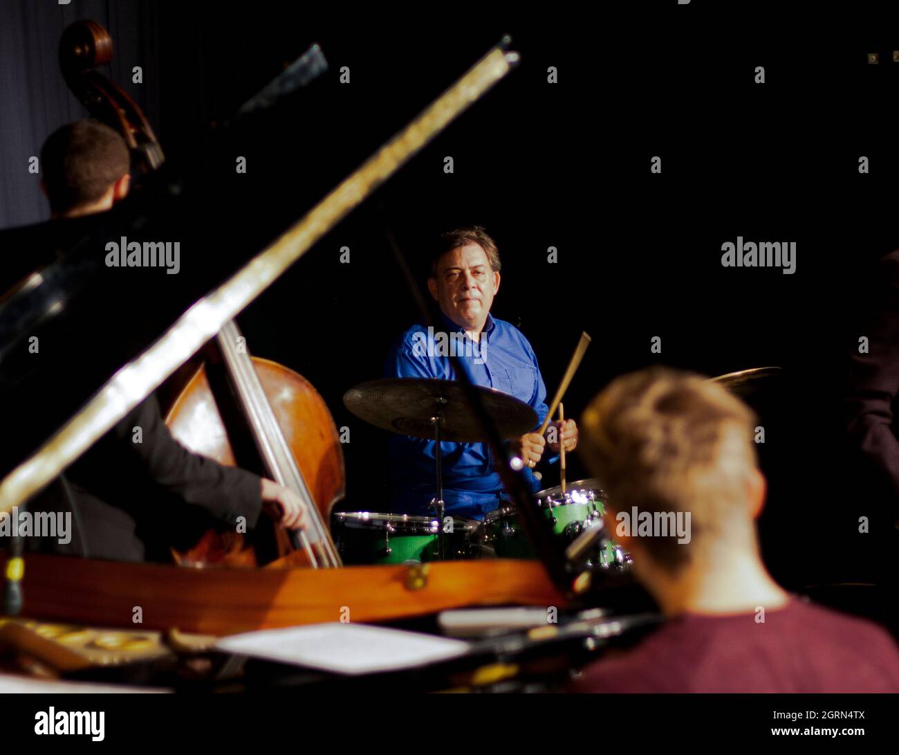 James Owston, Clark Tracey, will Barry - Art Themes und Alex Clarke Quintet - Herts Jazz Club - The Maltings Theatre - St Albans Stockfoto