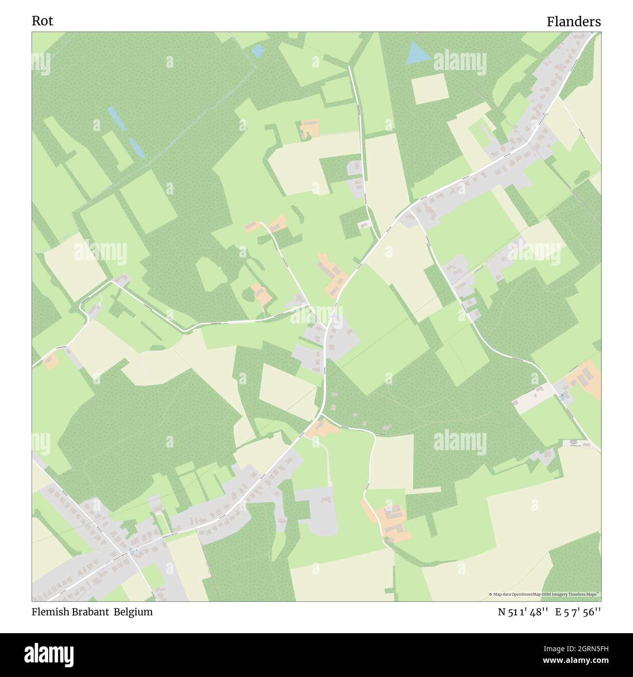 Rot, Flämisch-Brabant, Belgien, Flandern, N 51 1' 48'', E 5 7' 56'', map, Timeless Map veröffentlicht im Jahr 2021. Reisende, Entdecker und Abenteurer wie Florence Nightingale, David Livingstone, Ernest Shackleton, Lewis and Clark und Sherlock Holmes haben sich bei der Planung von Reisen zu den entlegensten Ecken der Welt auf Karten verlassen.Timeless Maps kartiert die meisten Orte auf der Welt und zeigt die Verwirklichung großer Träume Stockfoto