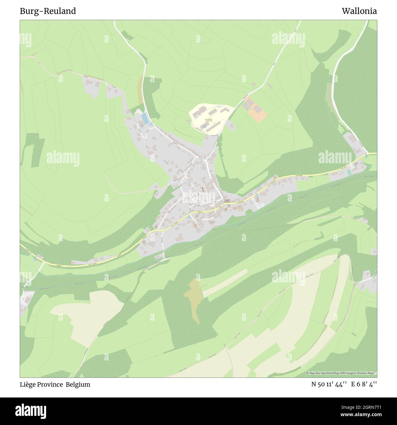 Burg-Reuland, Provinz Liège, Belgien, Wallonien, N 50 11' 44'', E 6 8' 4'', map, Timeless Map veröffentlicht im Jahr 2021. Reisende, Entdecker und Abenteurer wie Florence Nightingale, David Livingstone, Ernest Shackleton, Lewis and Clark und Sherlock Holmes haben sich bei der Planung von Reisen zu den entlegensten Ecken der Welt auf Karten verlassen.Timeless Maps kartiert die meisten Orte auf der Welt und zeigt die Verwirklichung großer Träume Stockfoto