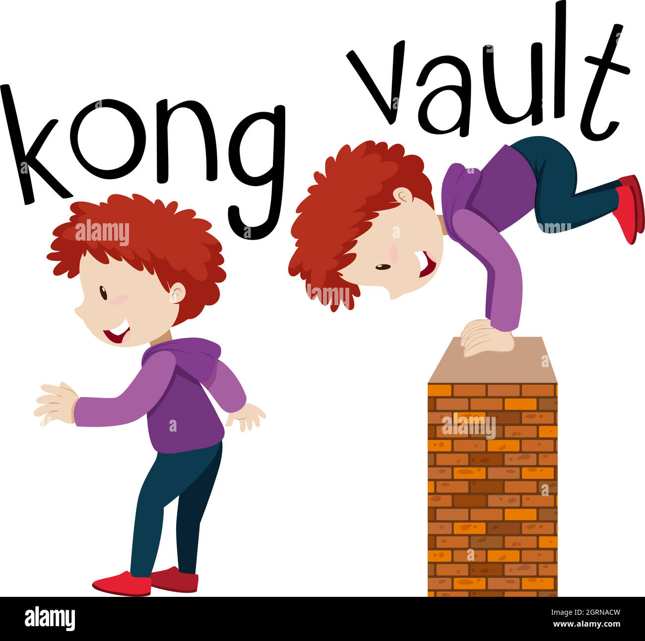 Wordcards für kong und Vault Stock Vektor