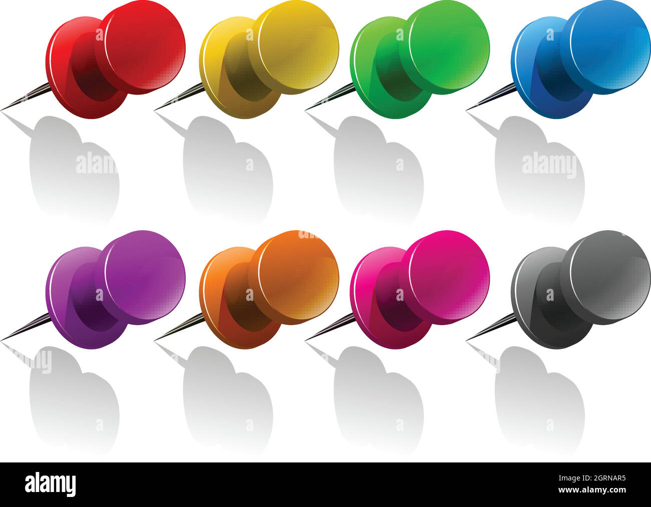 Pins in verschiedenen Farben Stock Vektor