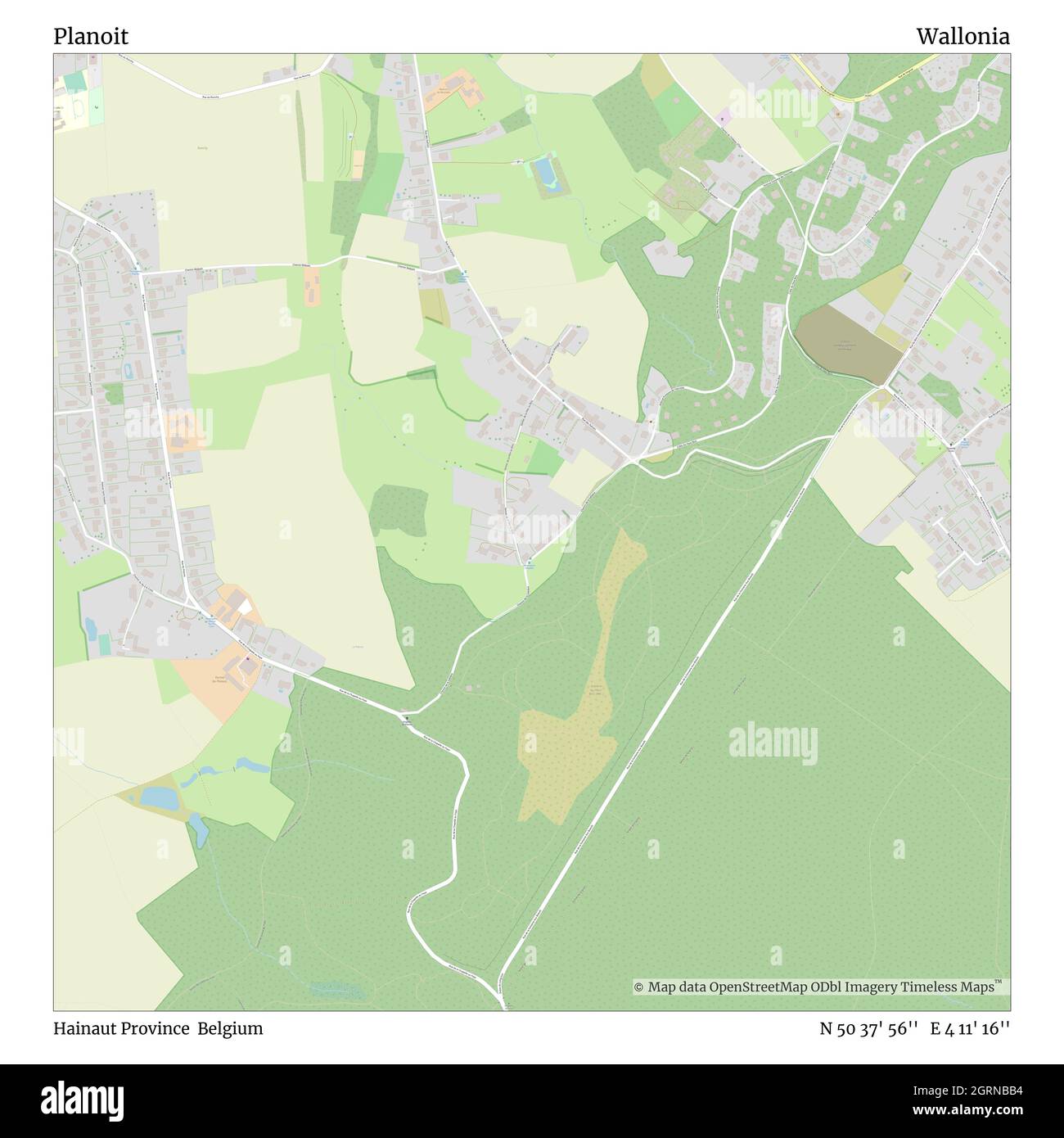 Planoit, Provinz Hennegau, Belgien, Wallonien, N 50 37' 56'', E 4 11' 16'', map, Timeless Map veröffentlicht im Jahr 2021. Reisende, Entdecker und Abenteurer wie Florence Nightingale, David Livingstone, Ernest Shackleton, Lewis and Clark und Sherlock Holmes haben sich bei der Planung von Reisen zu den entlegensten Ecken der Welt auf Karten verlassen.Timeless Maps kartiert die meisten Orte auf der Welt und zeigt die Verwirklichung großer Träume Stockfoto