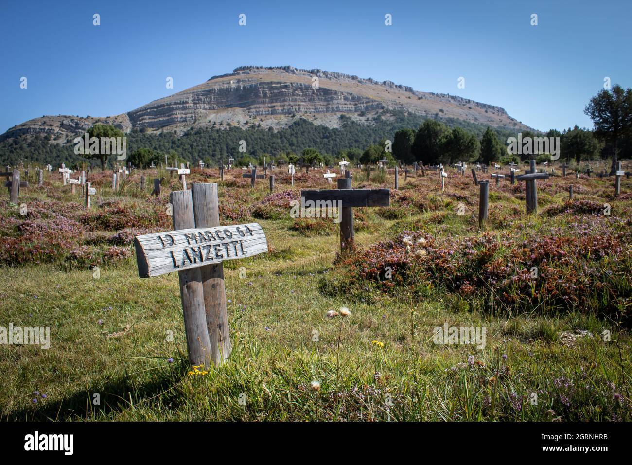 Der Friedhof Sad Hill ist ein Werk kinematografischer Architektur, das in der Provinz Burgos (Spanien) gebaut wurde. Stockfoto