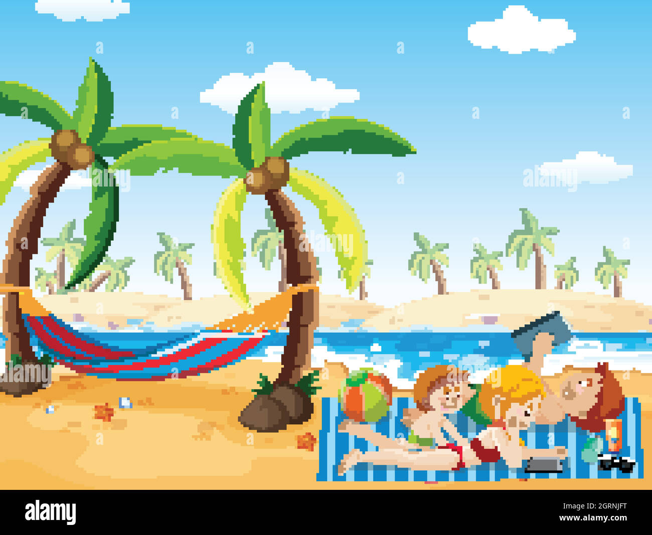 Menschen strand mann sonnenbaden Stock-Vektorgrafiken kaufen - Alamy