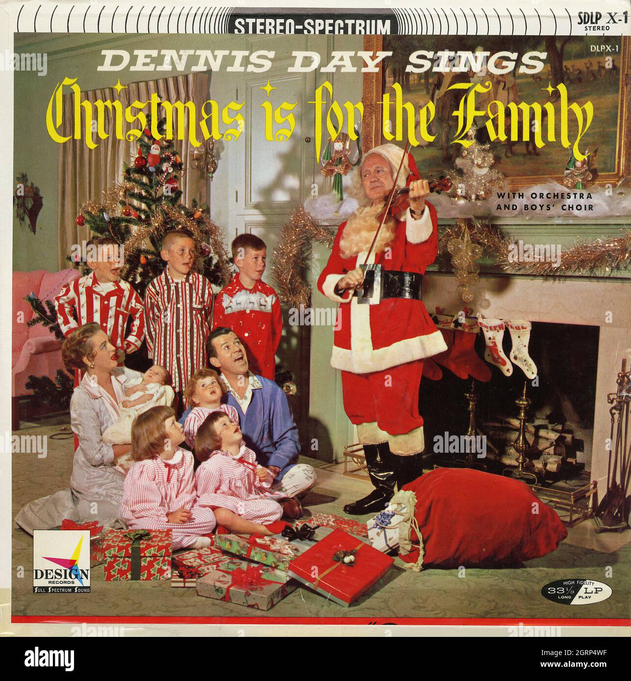 Dennis Day - Christmas Is For The Family - Vintage American Comedy Vinyl Album Stockfoto