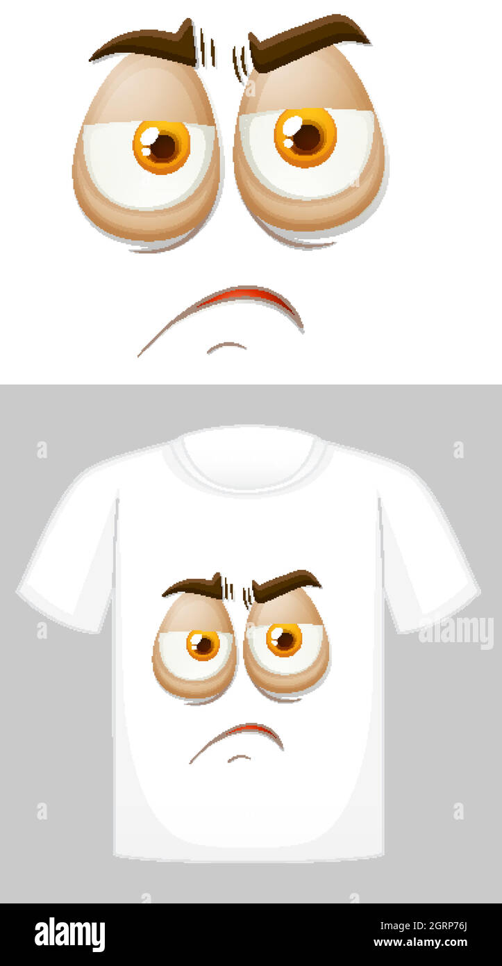 T-Shirt-Dessin mit Grafik vorne Stock Vektor