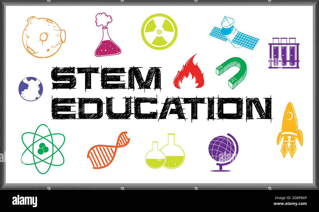 Poster-Design für MINT-Bildung Stock Vektor