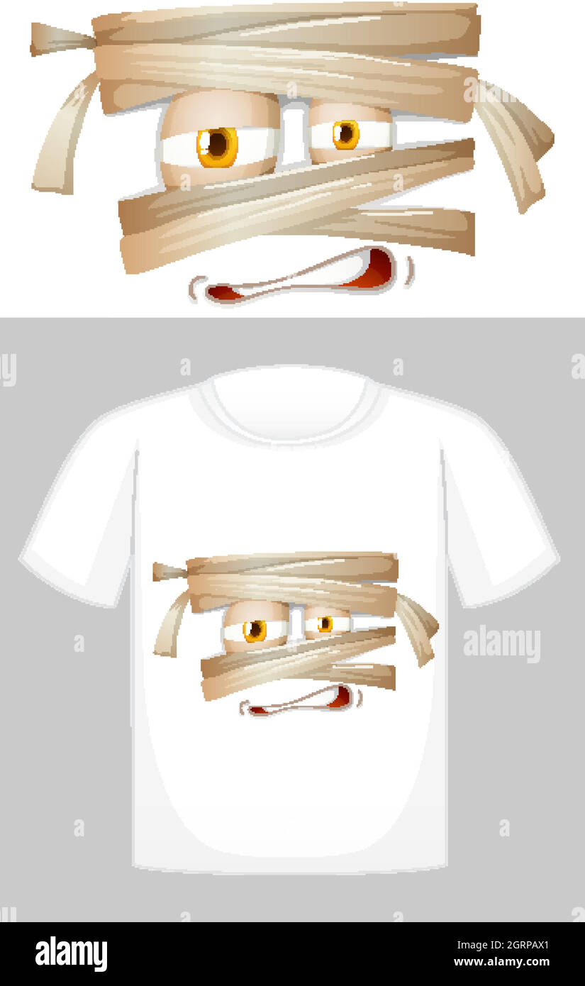 T-Shirt-Dessin mit Grafik vorne Stock Vektor
