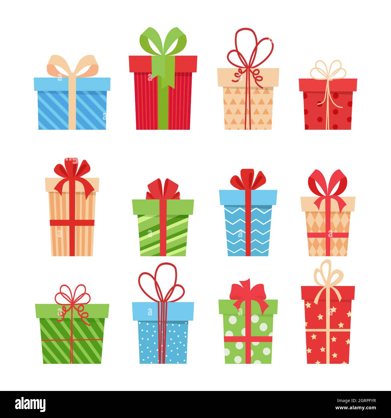 Set aus bunten Geschenkpackungen Stock Vektor