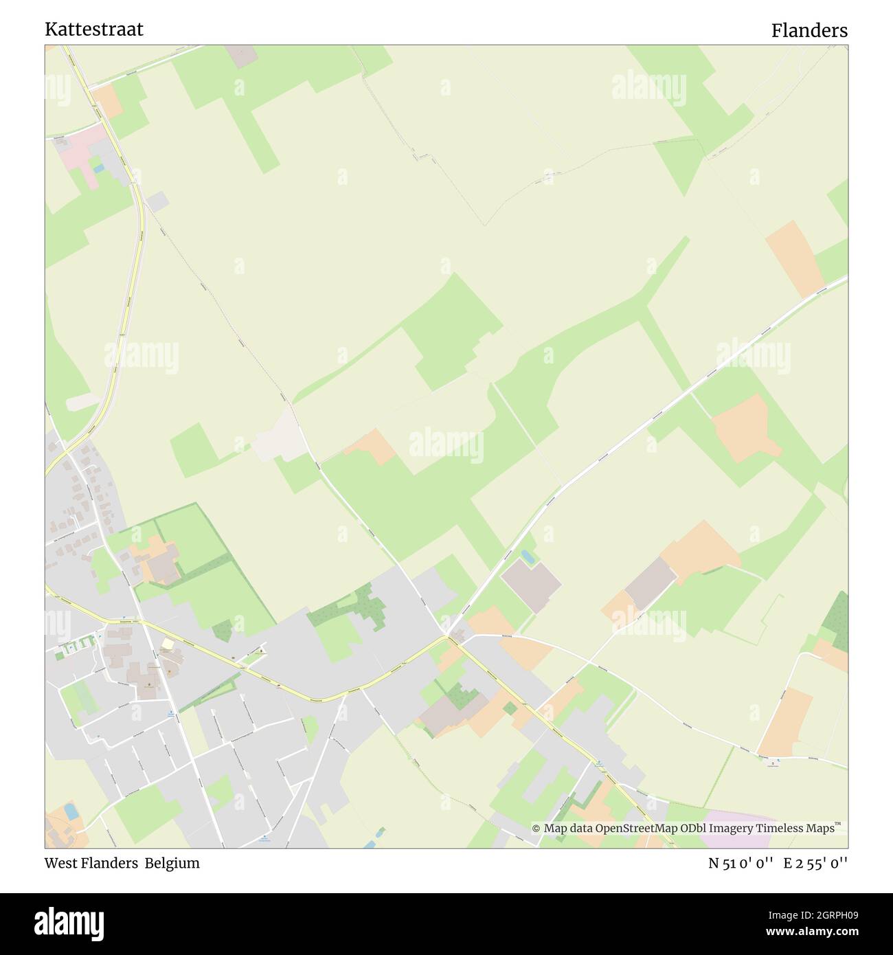 Kattestraat, Westflandern, Belgien, Flandern, N 51 0' 0'', E 2 55' 0'', map, Timeless Map veröffentlicht im Jahr 2021. Reisende, Entdecker und Abenteurer wie Florence Nightingale, David Livingstone, Ernest Shackleton, Lewis and Clark und Sherlock Holmes haben sich bei der Planung von Reisen zu den entlegensten Ecken der Welt auf Karten verlassen.Timeless Maps kartiert die meisten Orte auf der Welt und zeigt die Verwirklichung großer Träume Stockfoto