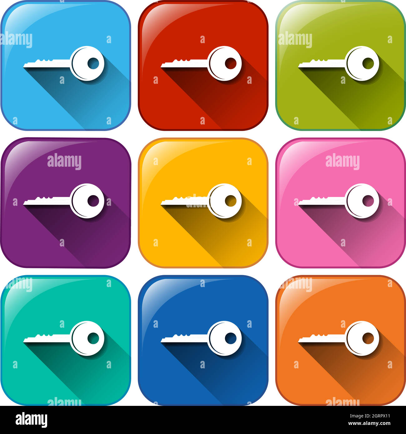 Tasten mit Tasten Stock Vektor