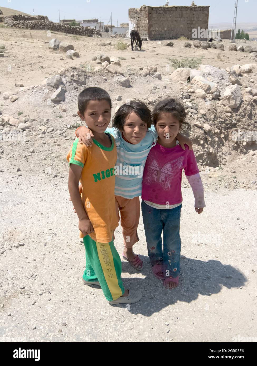 Das Leben in der türkei Porträt lächelnder und glücklicher Kinder in einem ländlichen Bezirk Zentralanatoliens Stockfoto