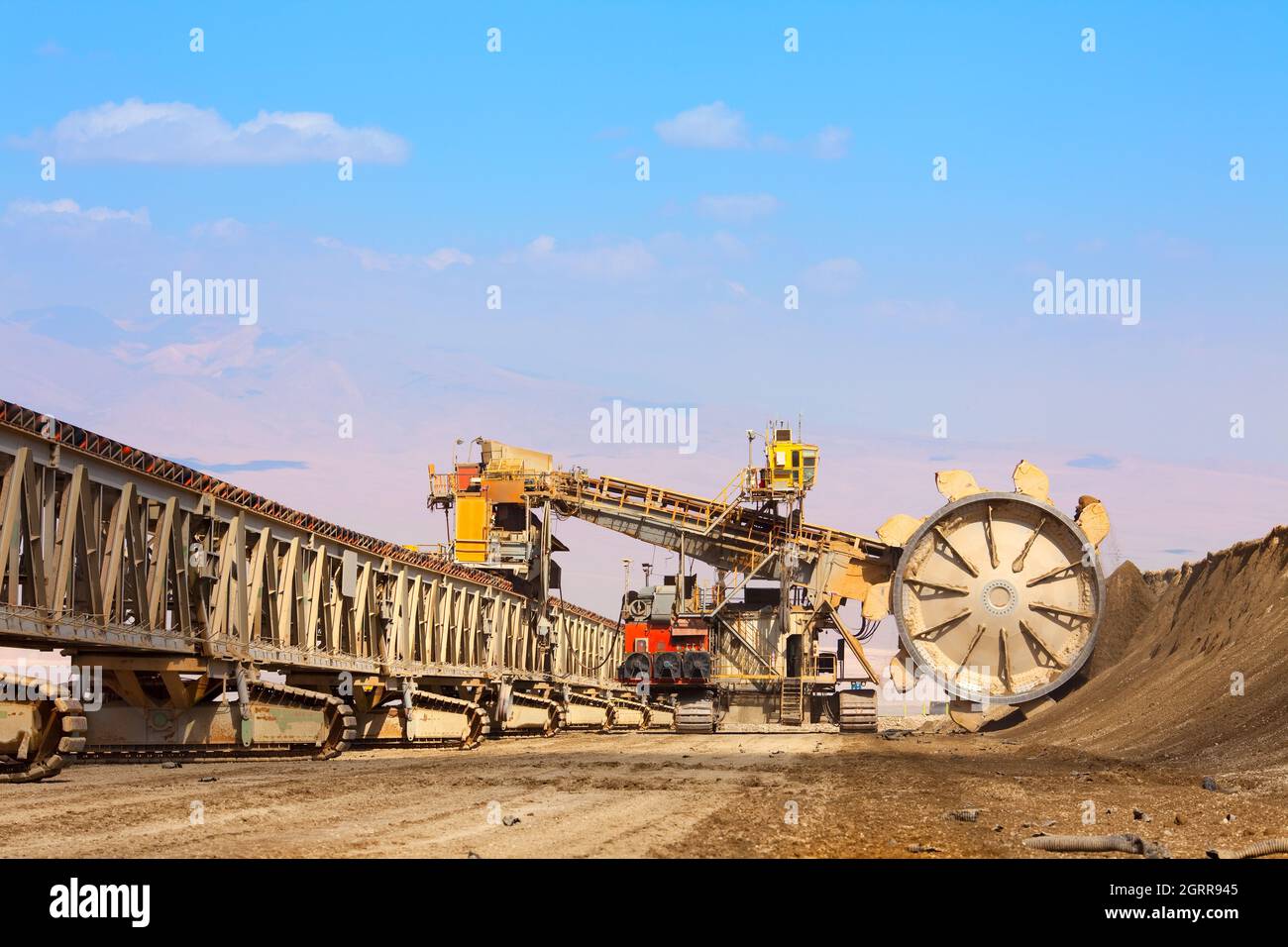 Schaufelrad in einer Kupfermine in Chile Stockfoto