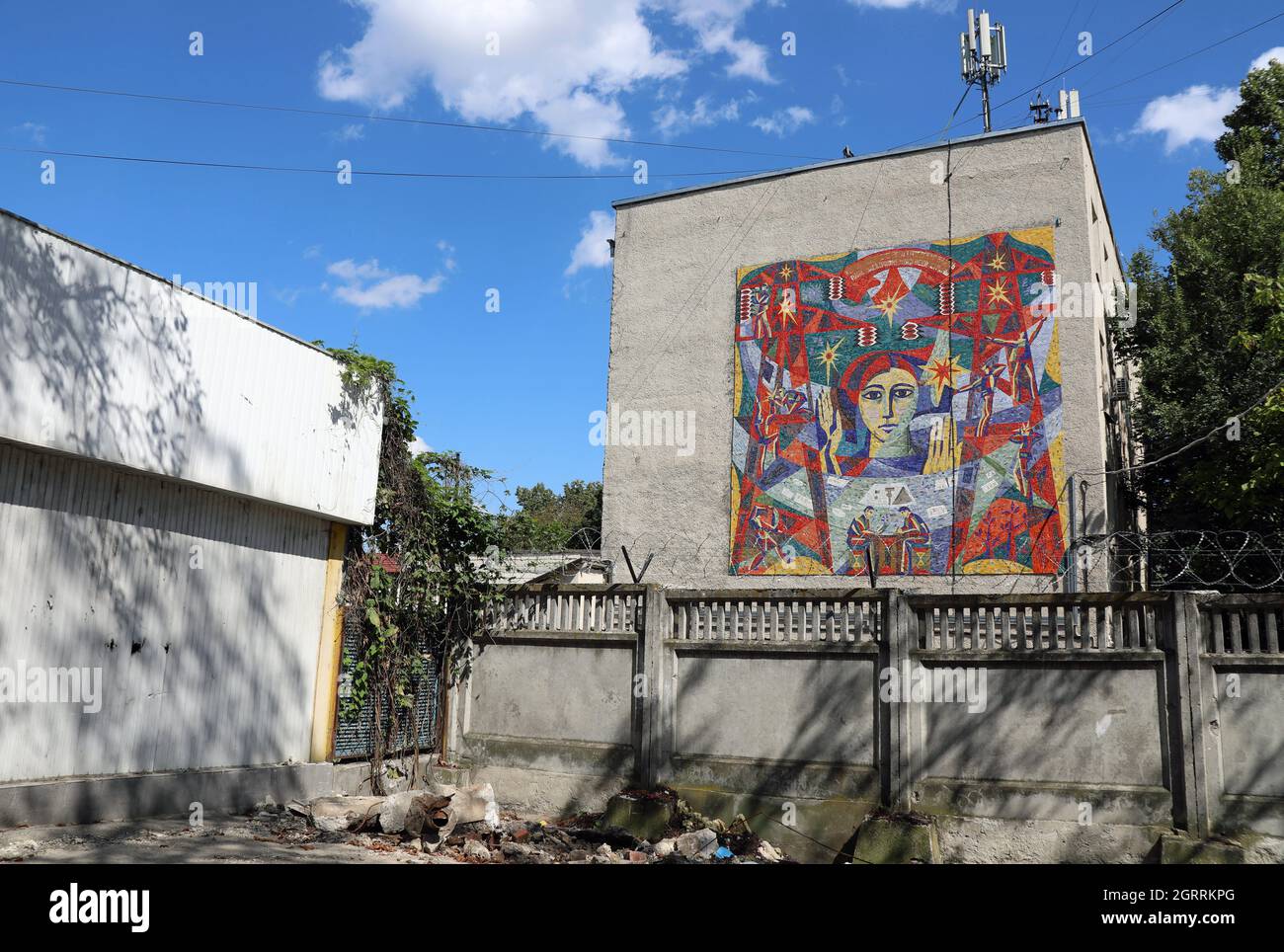 Mosaik aus der Sowjetzeit in Chisinau Stockfoto