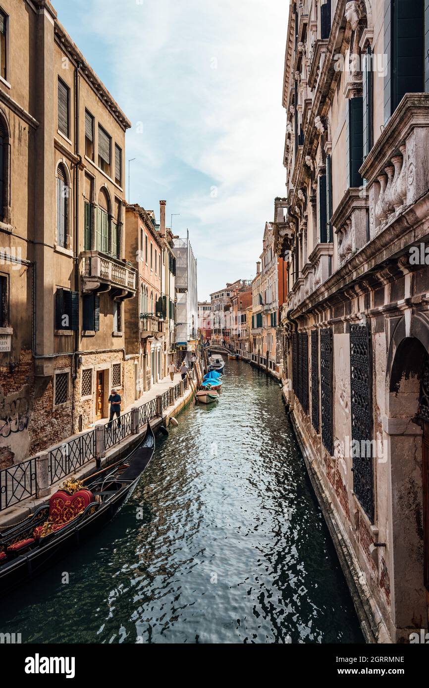 Die schöne Stadt Venedig Ende September. Schöne Herbststimmung und sehr schöne Farben. Stockfoto