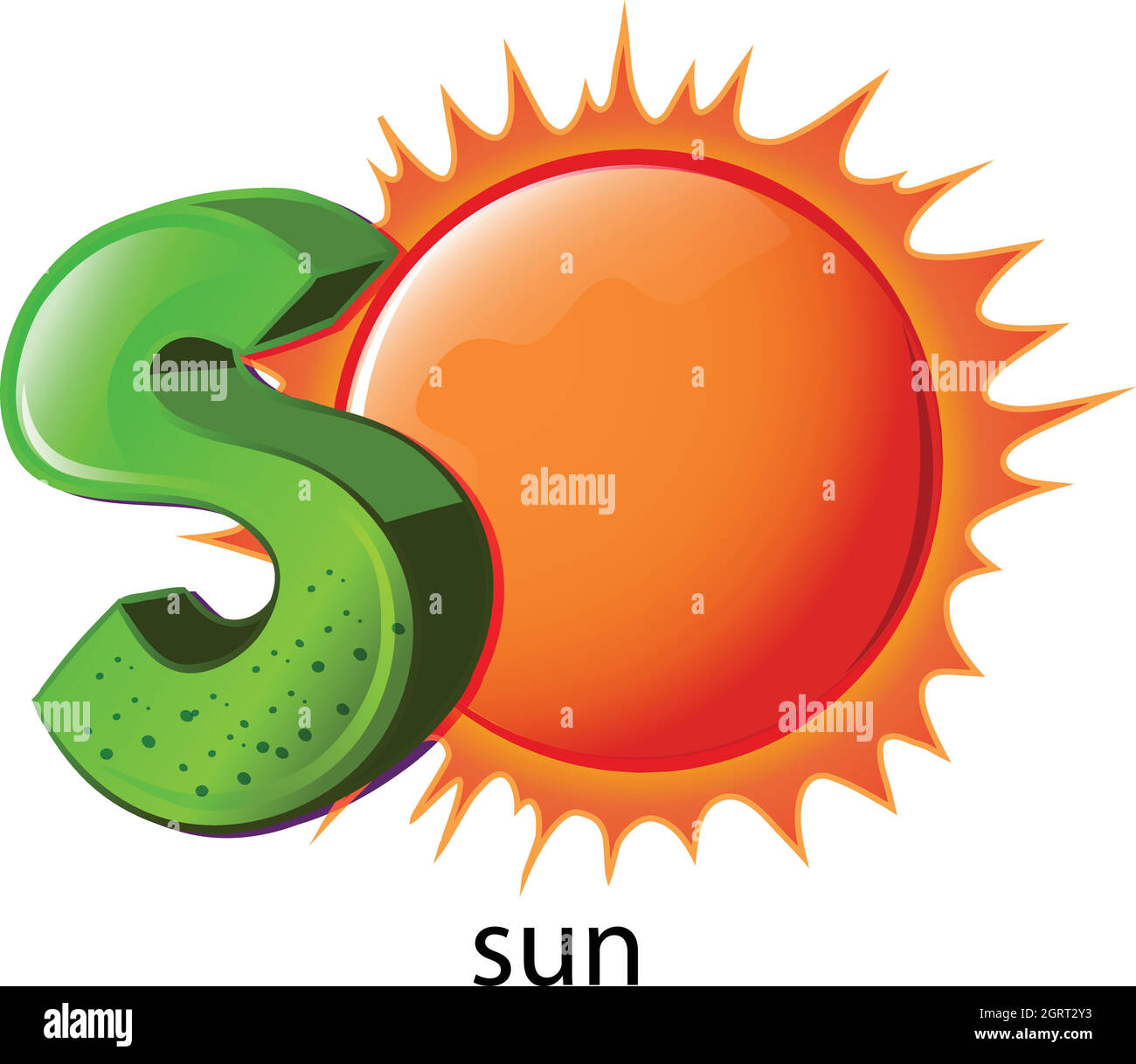 Ein Buchstabe S für Sonne Stock Vektor