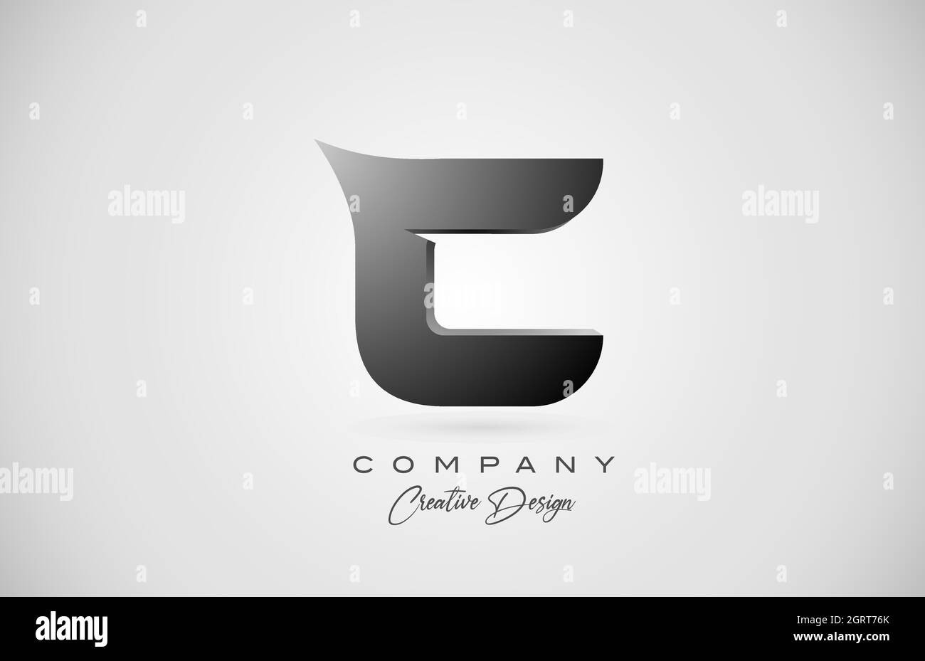 alphabet Buchstabe C Symbol Logo in schwarzem Verlauf. Kreatives Design für Unternehmen und Unternehmen Stock Vektor