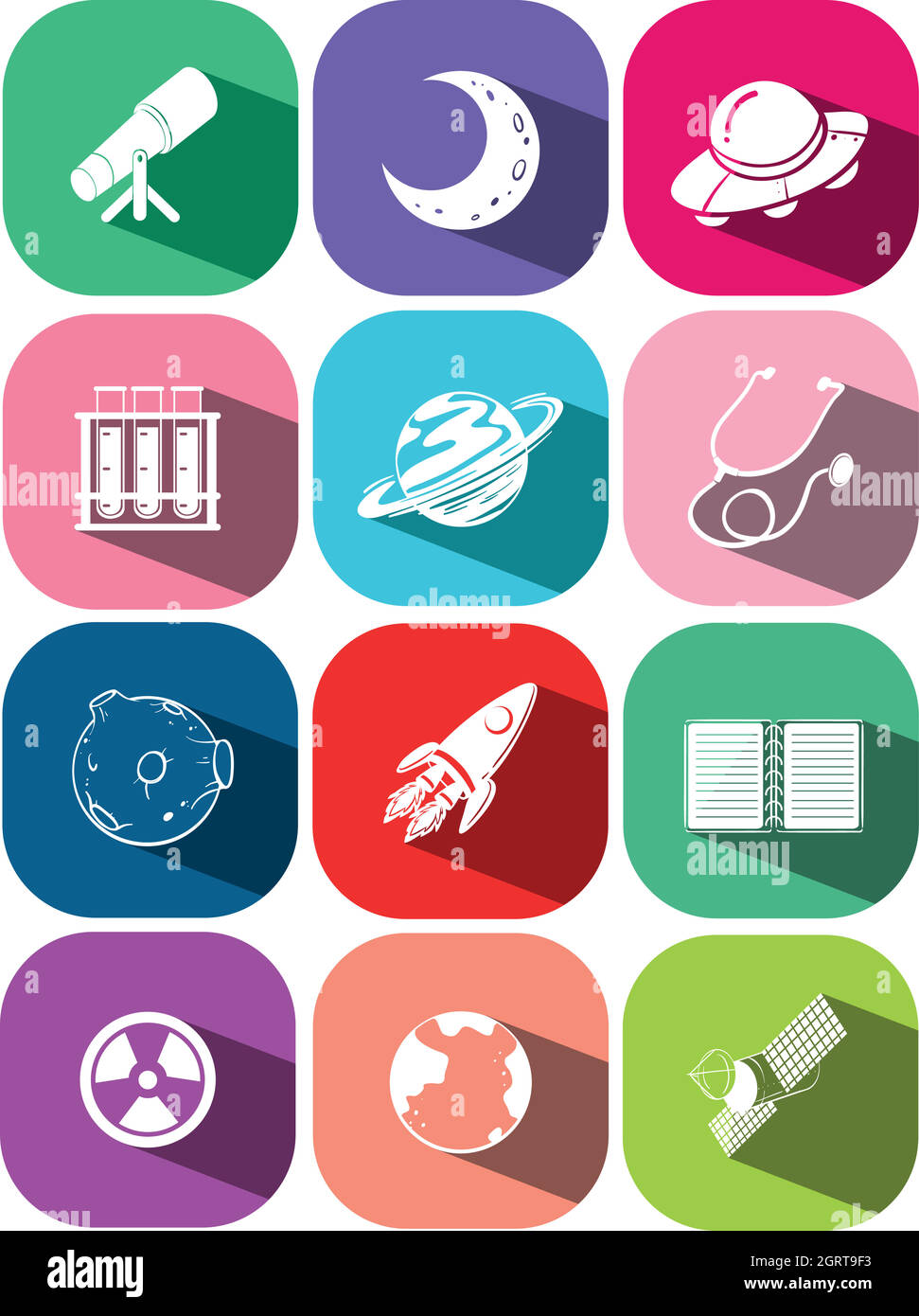 Technologie-Symbol auf quadratischen Symbolen Stock Vektor