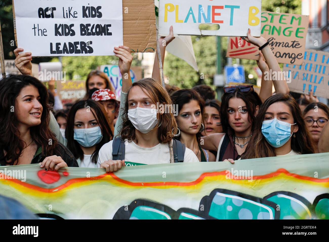 Mailand, Italien. Oktober 2021. 2021 1. Oktober, Mailand, Italien - Freitag für zukünftiges Treffen. Wir haben keinen Planeten B Kredit: Marco Ciccolella/Alamy Live News Stockfoto