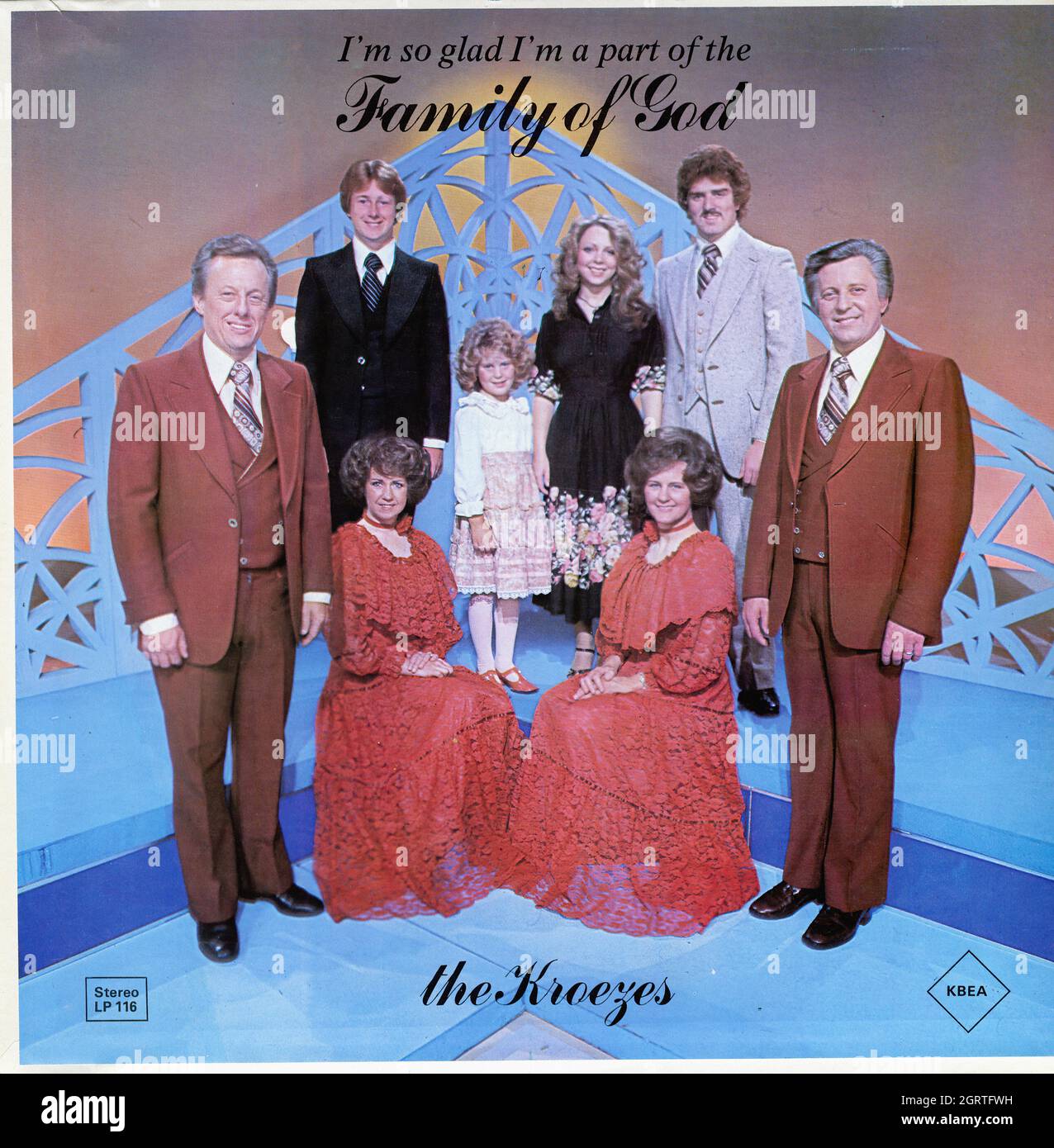 The Kroezes - Ich bin so froh, dass ich Teil der Familie Gottes bin - Vintage American Christian Vinyl Album Stockfoto