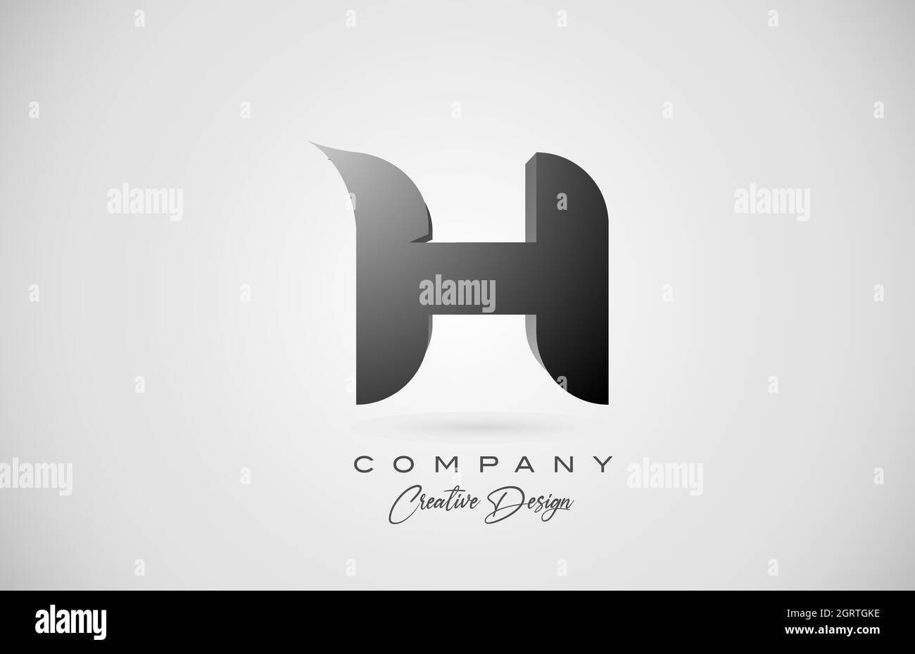 buchstabe h-Symbol-Logo in schwarzem Farbverlauf. Kreatives Design für Unternehmen und Unternehmen Stock Vektor