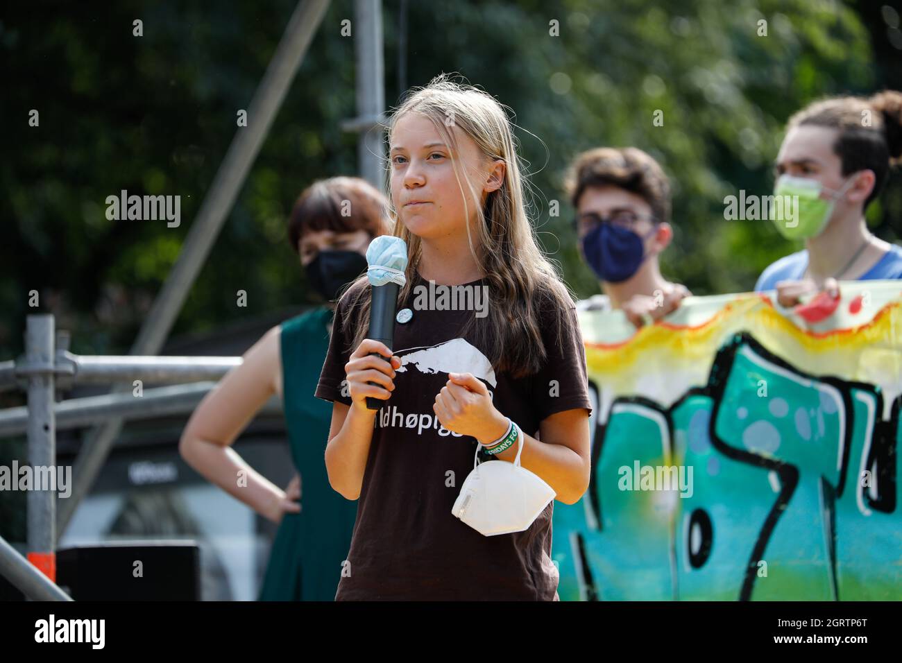 Mailand, Italien. Oktober 2021. 2021 1. Oktober, Mailand, Italien - Freitag für zukünftiges Treffen. Greta Thunberg Kredit: Marco Ciccolella/Alamy Live Nachrichten Stockfoto