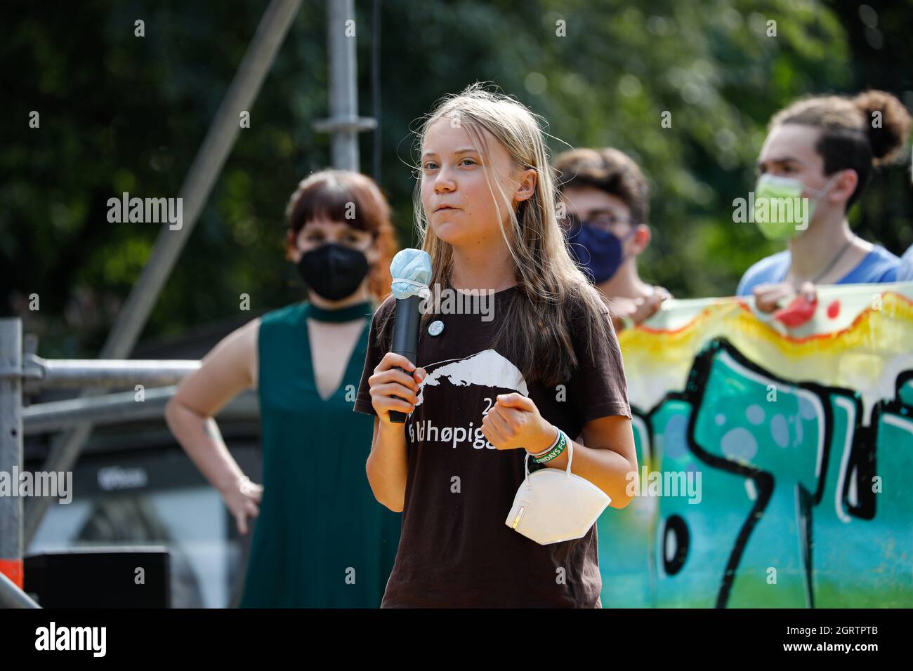 Mailand, Italien. Oktober 2021. 2021 1. Oktober, Mailand, Italien - Freitag für zukünftiges Treffen. Greta Thunberg Kredit: Marco Ciccolella/Alamy Live Nachrichten Stockfoto