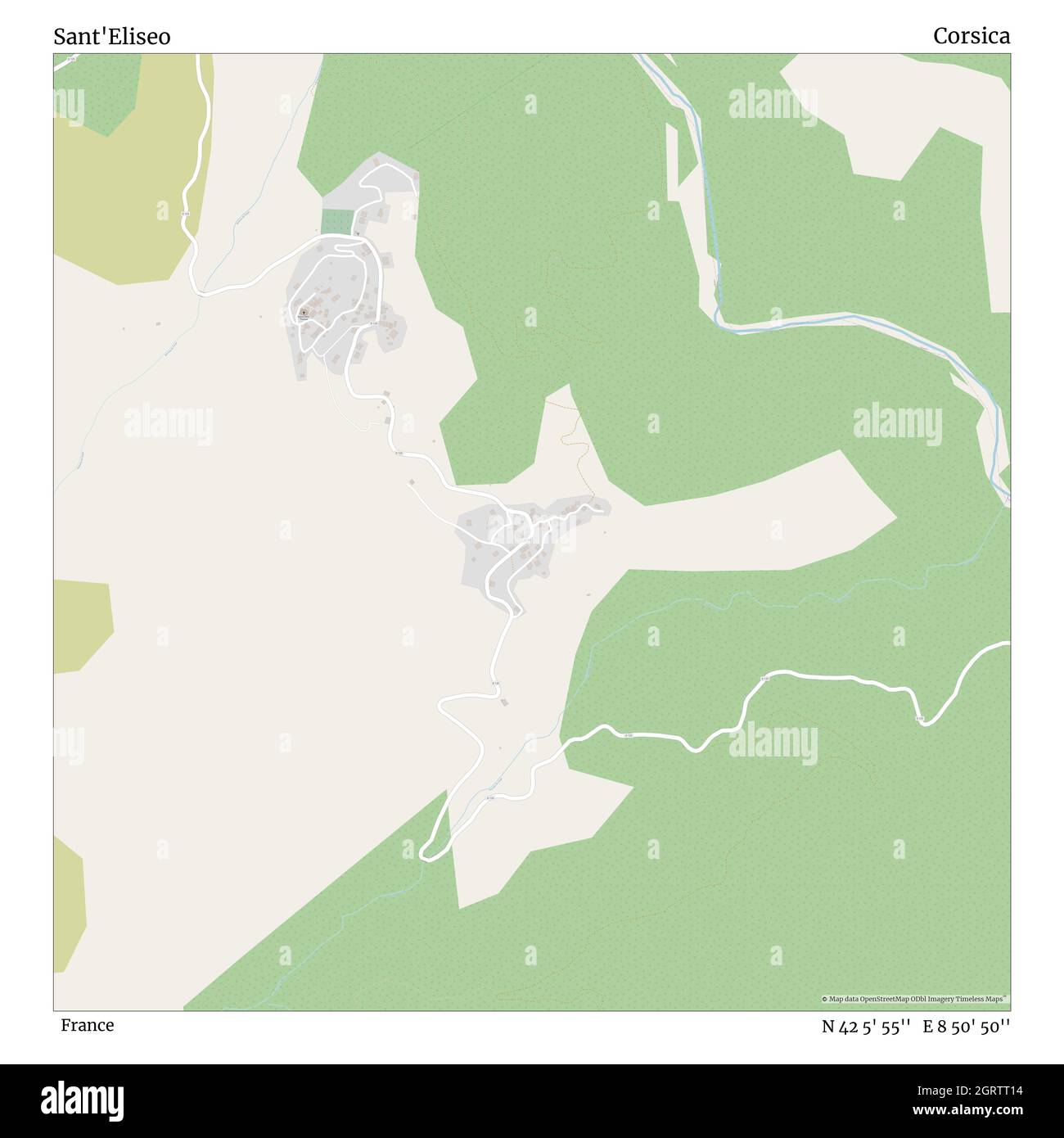 Sant'Eliseo, , Frankreich, Korsika, N 42 5' 55'', E 8 50' 50'', Karte, Timeless Map veröffentlicht im Jahr 2021. Reisende, Entdecker und Abenteurer wie Florence Nightingale, David Livingstone, Ernest Shackleton, Lewis and Clark und Sherlock Holmes haben sich bei der Planung von Reisen zu den entlegensten Ecken der Welt auf Karten verlassen.Timeless Maps kartiert die meisten Orte auf der Welt und zeigt die Verwirklichung großer Träume Stockfoto