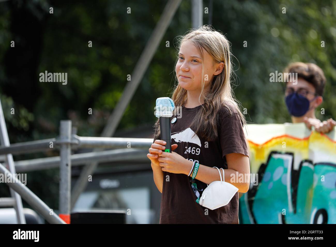 Mailand, Italien. Oktober 2021. 2021 1. Oktober, Mailand, Italien - Freitag für zukünftiges Treffen. Greta Thunberg Kredit: Marco Ciccolella/Alamy Live Nachrichten Stockfoto